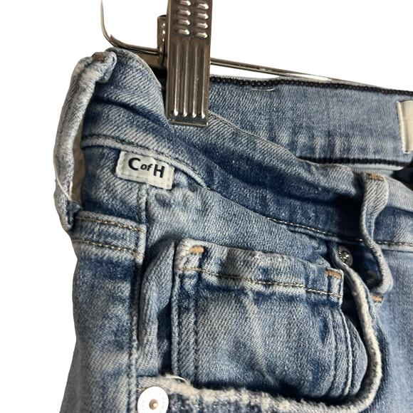 Citizens of Humanity Ella Mid Rise Slim Crop Distressed Denim Blue Jeans Size 25 - Picture 8 of 16